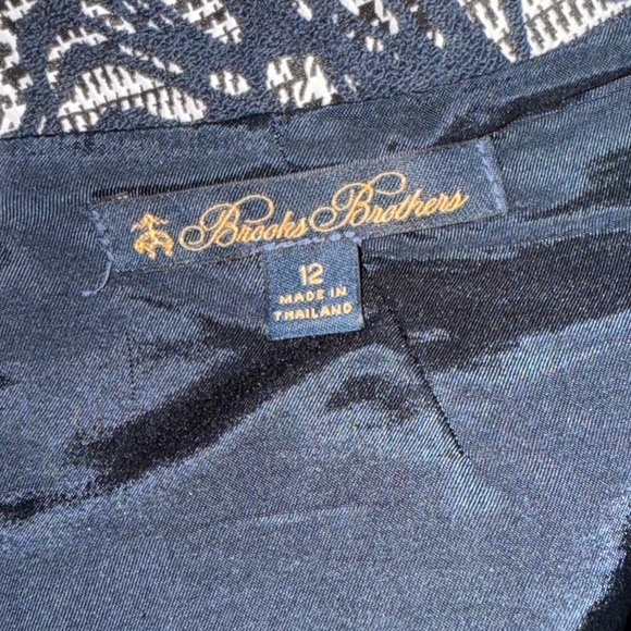 💕EEUC 💕 Brooks Brothers Navy and White Sheath Dress Size 12 - Picture 5 of 10